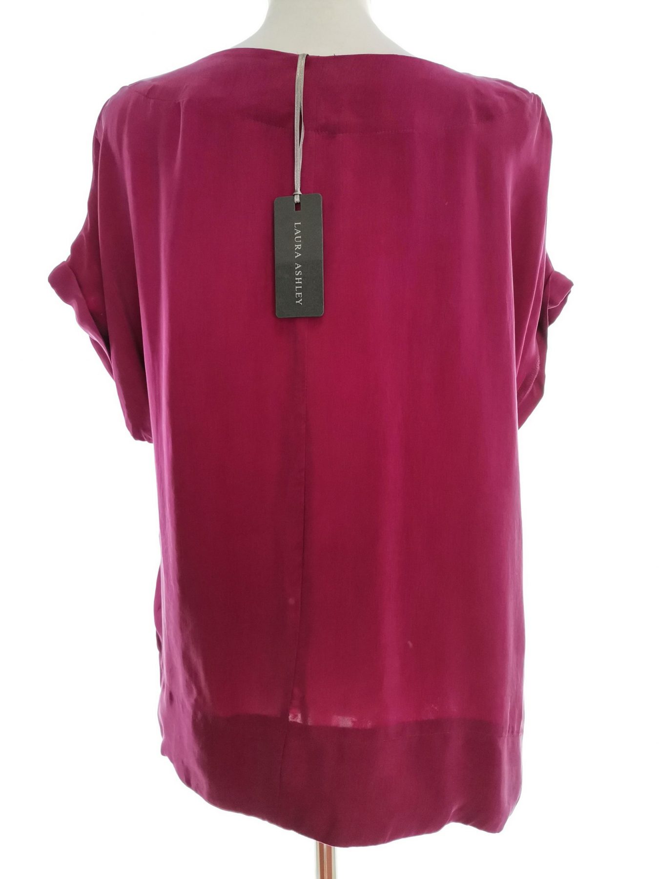 Laura ashley Stl 12 (38) Färg Fuchsia Rund urringning Blus Kortärmad Material Cupro 100%