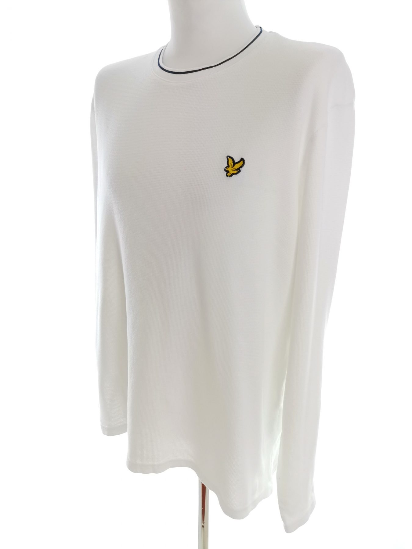 Lyle & Scott Stl L Färg Vit Herr Tröja Långärmad Material Bomull 100%