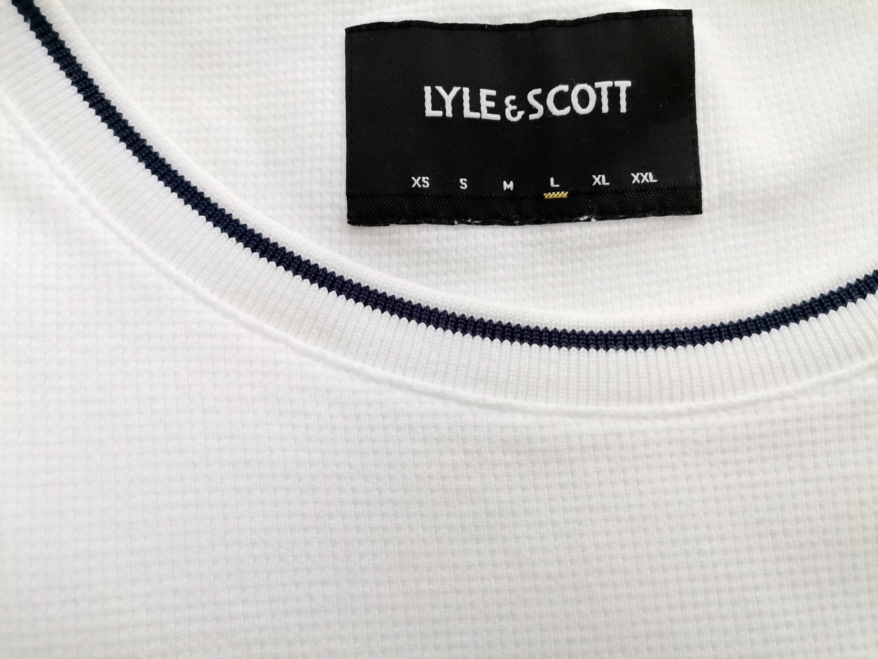 Lyle & Scott Stl L Färg Vit Herr Tröja Långärmad Material Bomull 100%