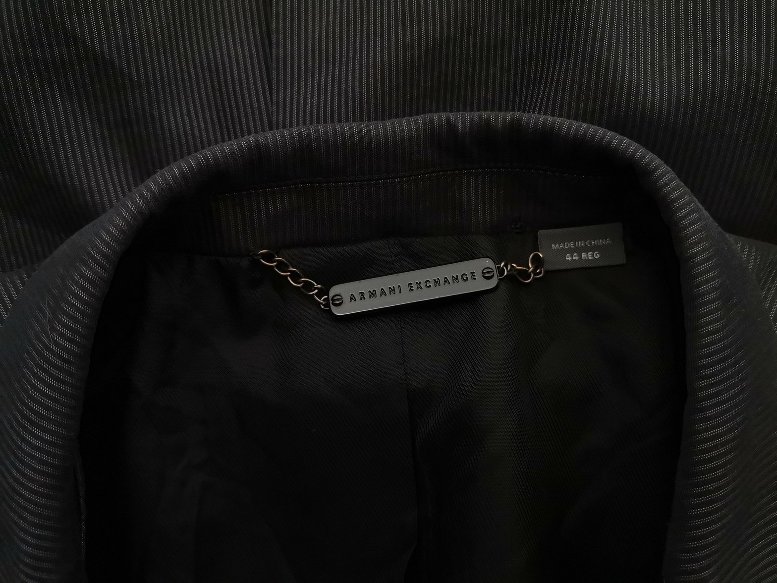 AX Armani Exchange Stl 44 (L) Färg Grå Ränder Herr Kavaj Långärmad Material Bomull