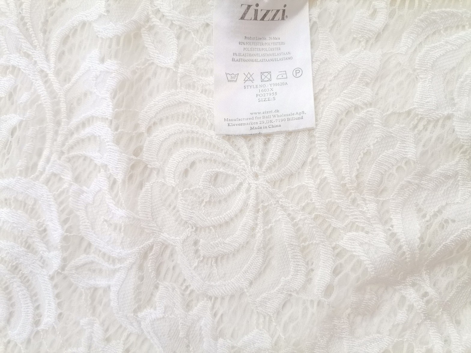 Zizzi Stl S Färg Vit Rund urringning Tunika blus ärm 3/4