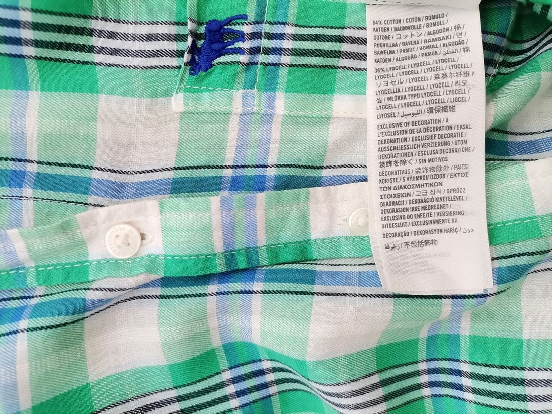 ABERCROMBIE & FITCH Stl S Färg Grön Rutigt Krage Knäppt Skjort Blus Långärmad Material Bomull