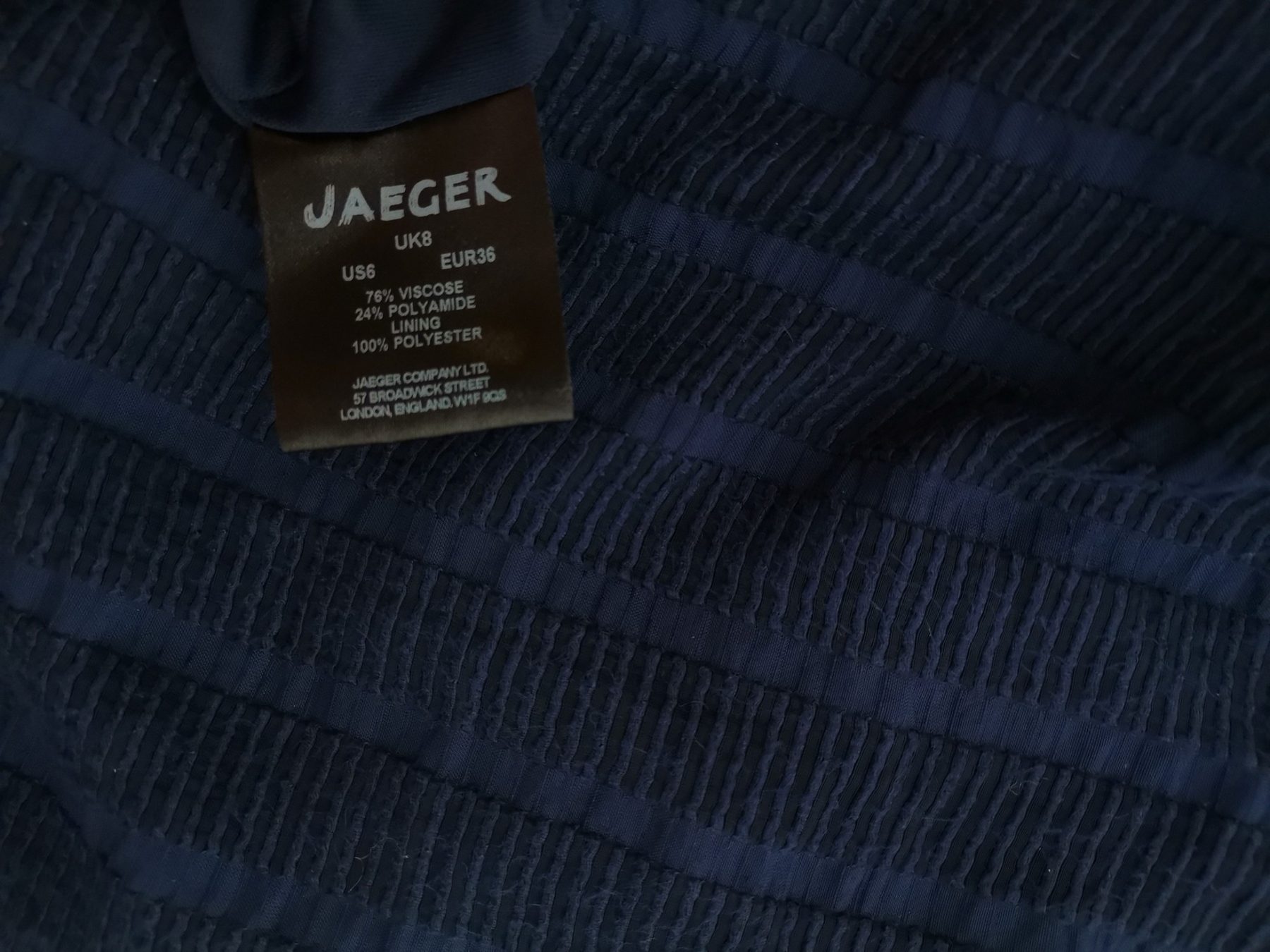 Jaeger Stl 8 (36) Färg Marinblå Rund urringning Blus Ärmlös Material Viskos