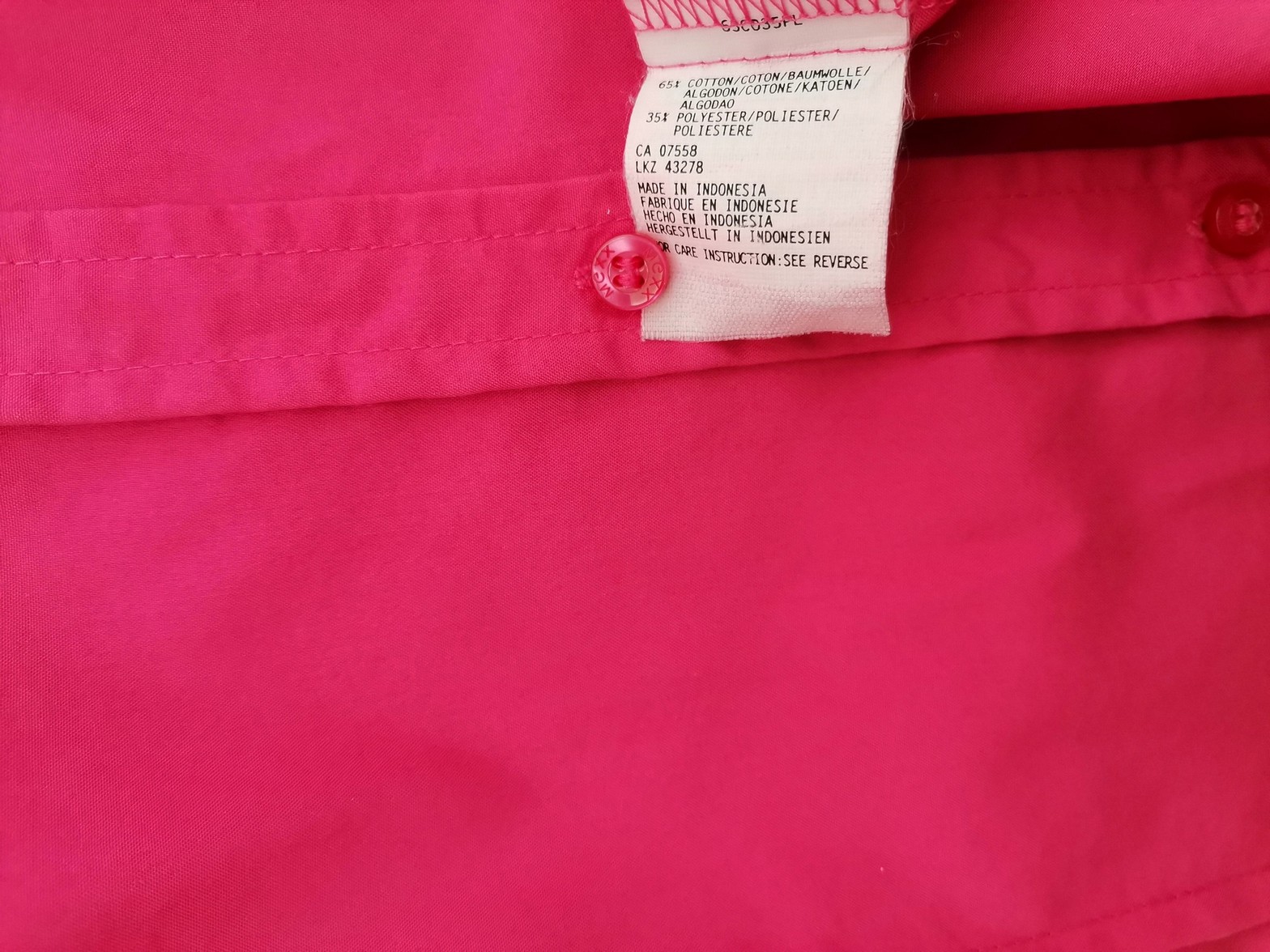 Mexx Stl 42 Färg Rosa Krage Knäppt Skjort Blus Långärmad Material Bomull