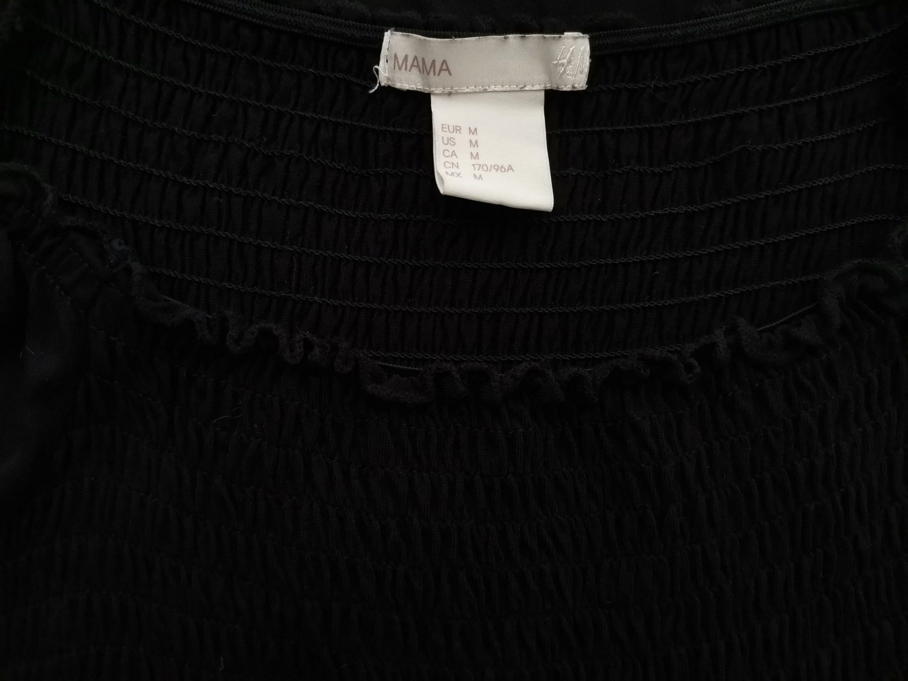 H&m Stl M Färg Svart Kvadratisk urringning A-linje Klänning Kortärmad Knälängd Material Viskos 100%