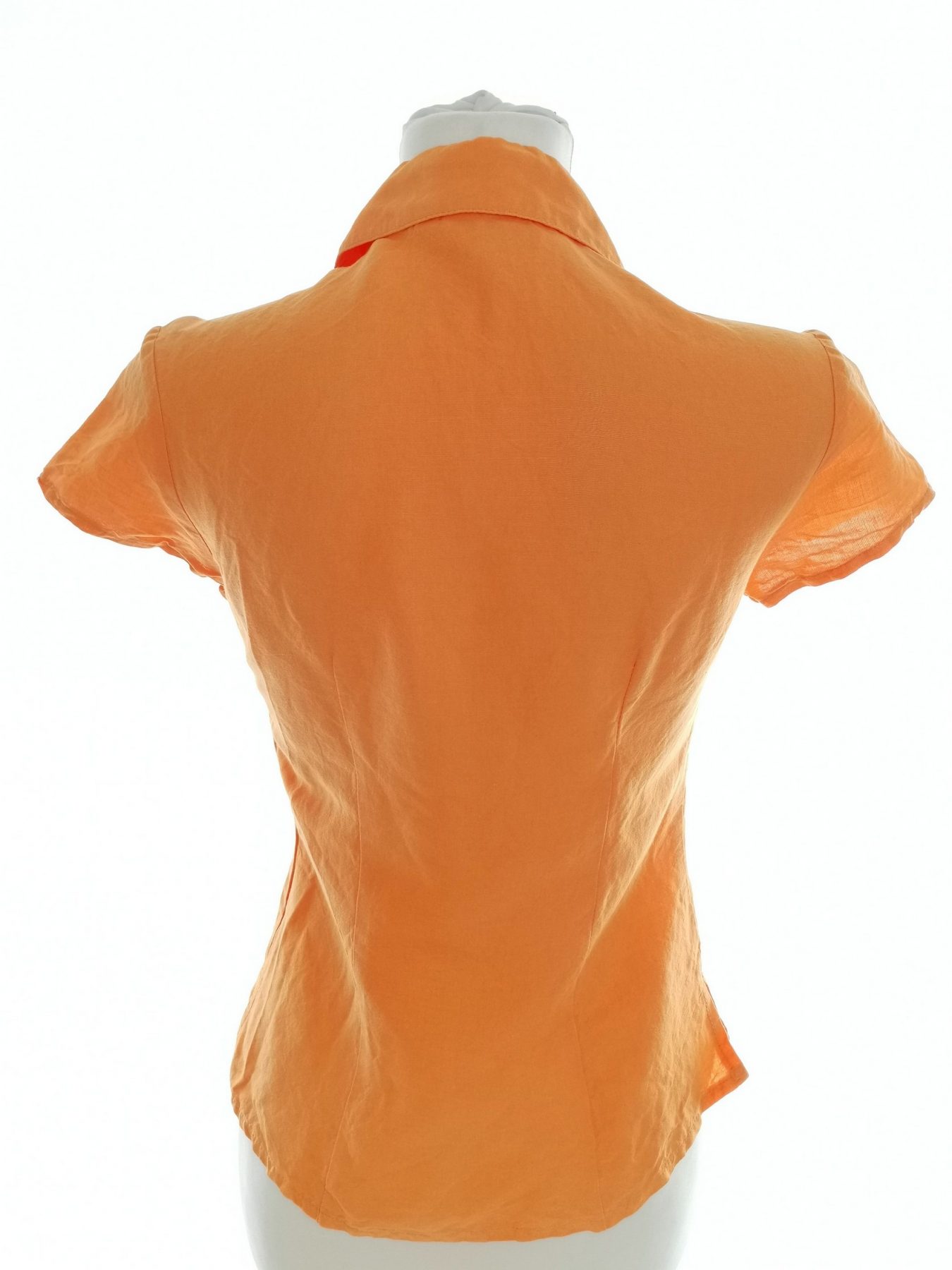 Principles petite Stl 6 (32) Färg Orange Krage Knäppt Skjort Blus Kortärmad Material Lin