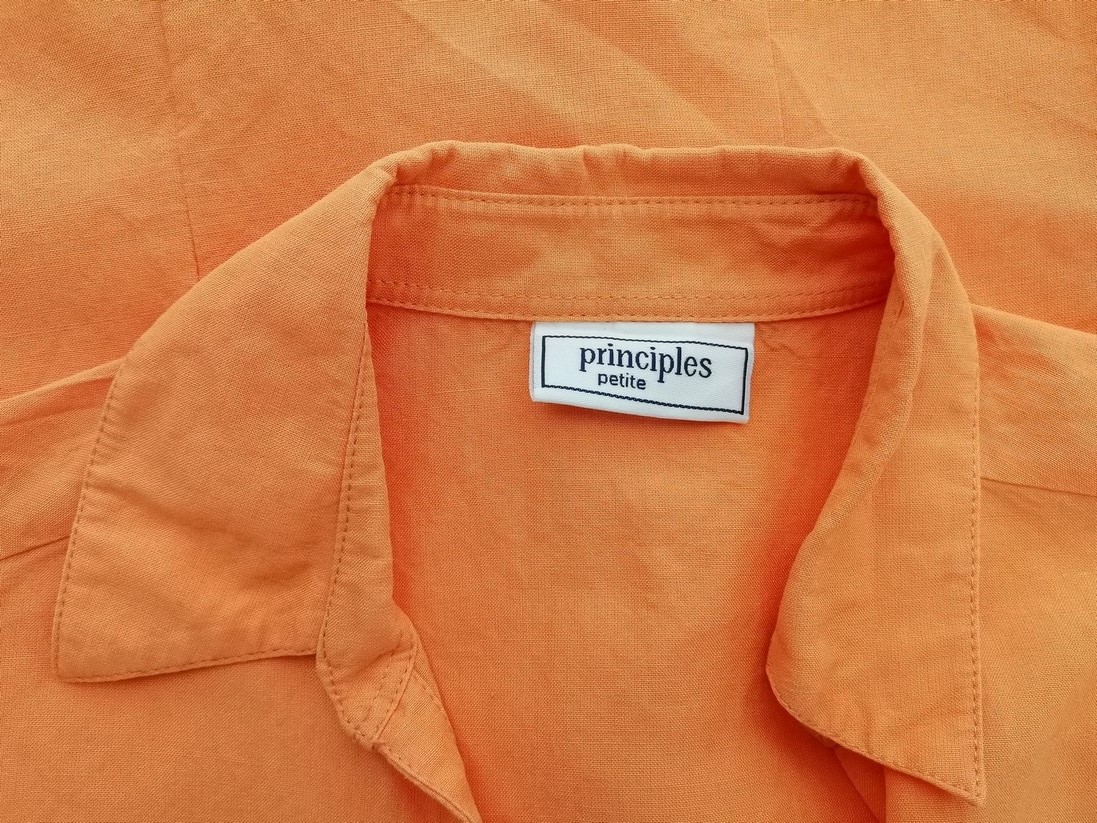 Principles petite Stl 6 (32) Färg Orange Krage Knäppt Skjort Blus Kortärmad Material Lin