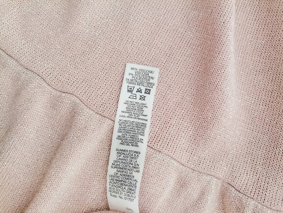 Dunnes Stl M Färg Rosa V-ringning Lång öppen kofta Långärmad Material Viskos Finstickat