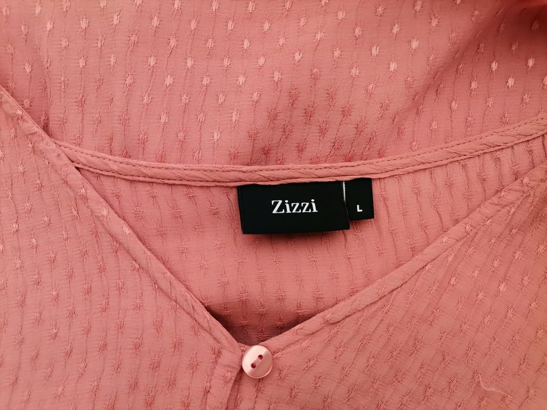 Zizzi Stl L Färg Rosa V-ringning Knäppt Tunika Blus Kortärmad Material Viskos 100%