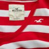 Hollister Stl L Färg Röd Ränder U-ringning Blus Långärmad Material Bomull 100%