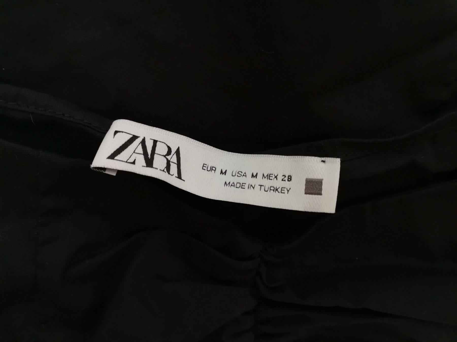 Zara Stl M Färg Svart Hjärtformad Blus Långärmad Material Bomull