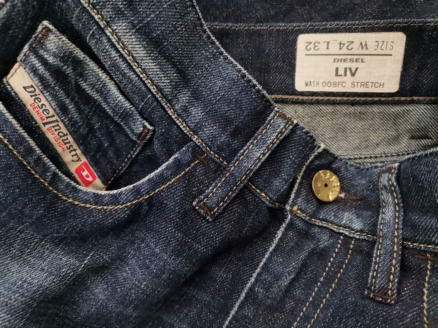 Diesel Stl W24 L32 Färg Marinblå Jeans Material Bomull