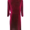 LT CLOTHING Stl XXL Färg Fuchsia V-ringning Omlott Klänning ärm 3/4 Midi