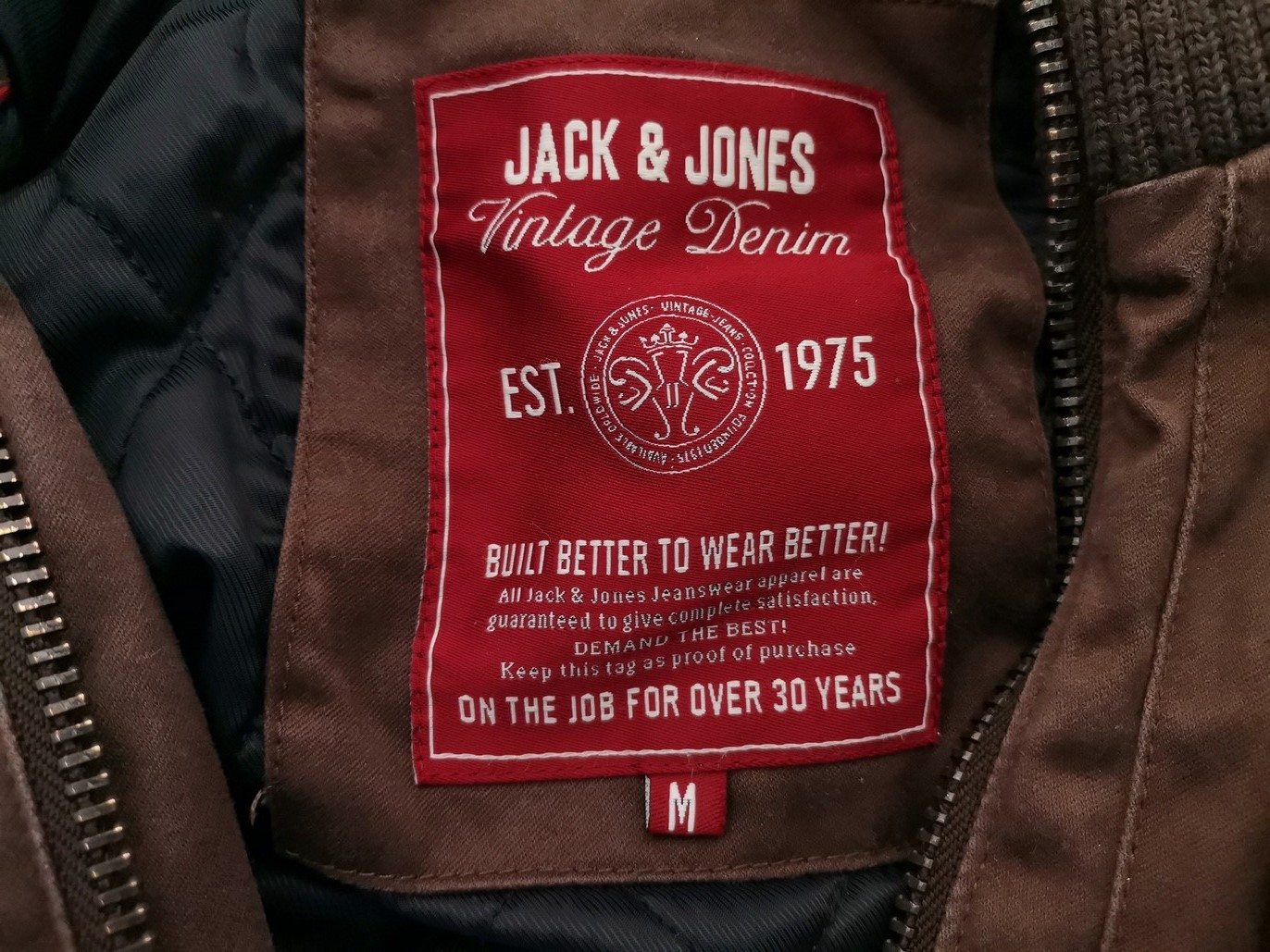 Jack & jones Stl M Färg Brun Herr Jacka Långärmad Material Bomull 100%