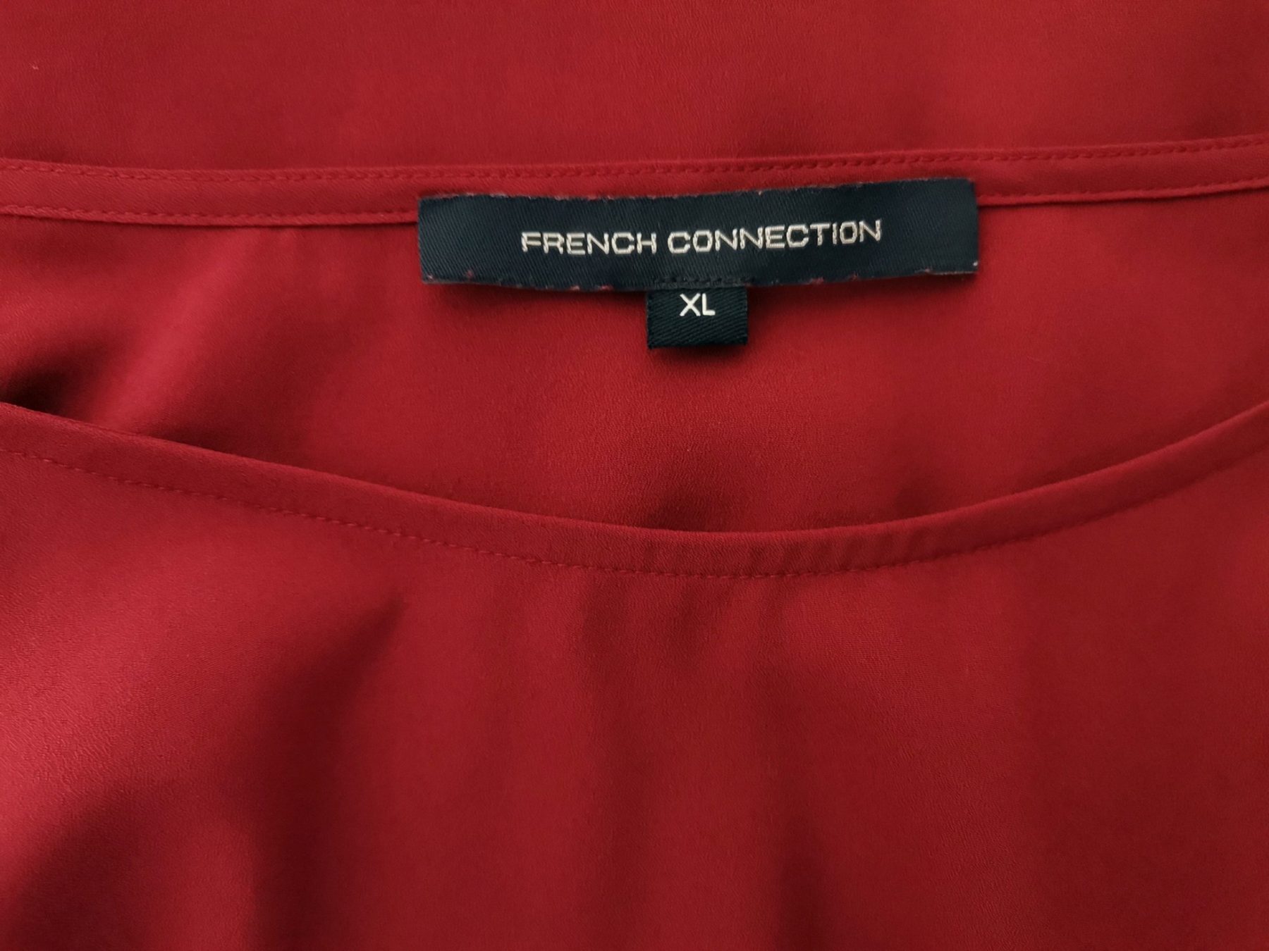 French connection Stl XL Färg Vinröd Båtringning Blus Långärmad