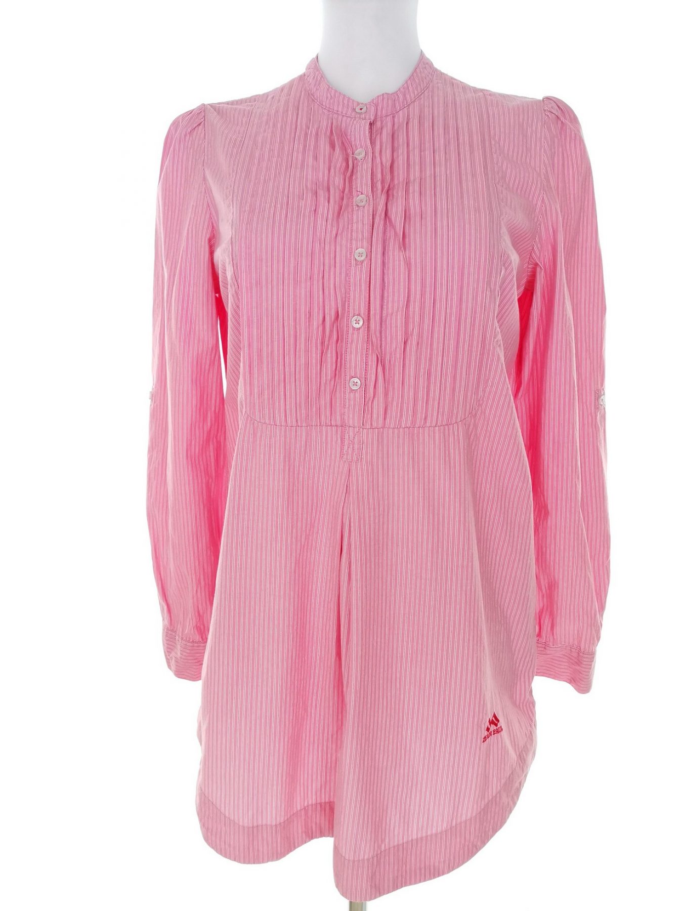 Jean paul Stl S Färg Rosa Ränder Krage Popover Tunika Blus Långärmad Material Bomull 100%