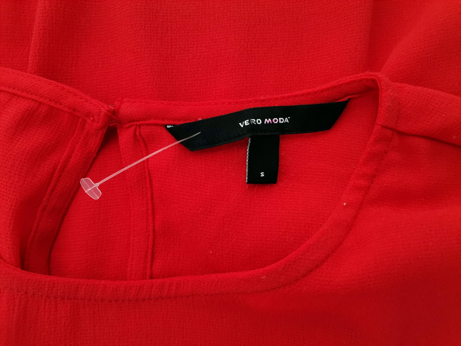 Vero moda Stl S Färg Röd Rund urringning Blus ärm 3/4