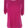 Massimo dutti Stl M Färg Fuchsia Båtringning Blus Kortärmad Material Lyocell 100%