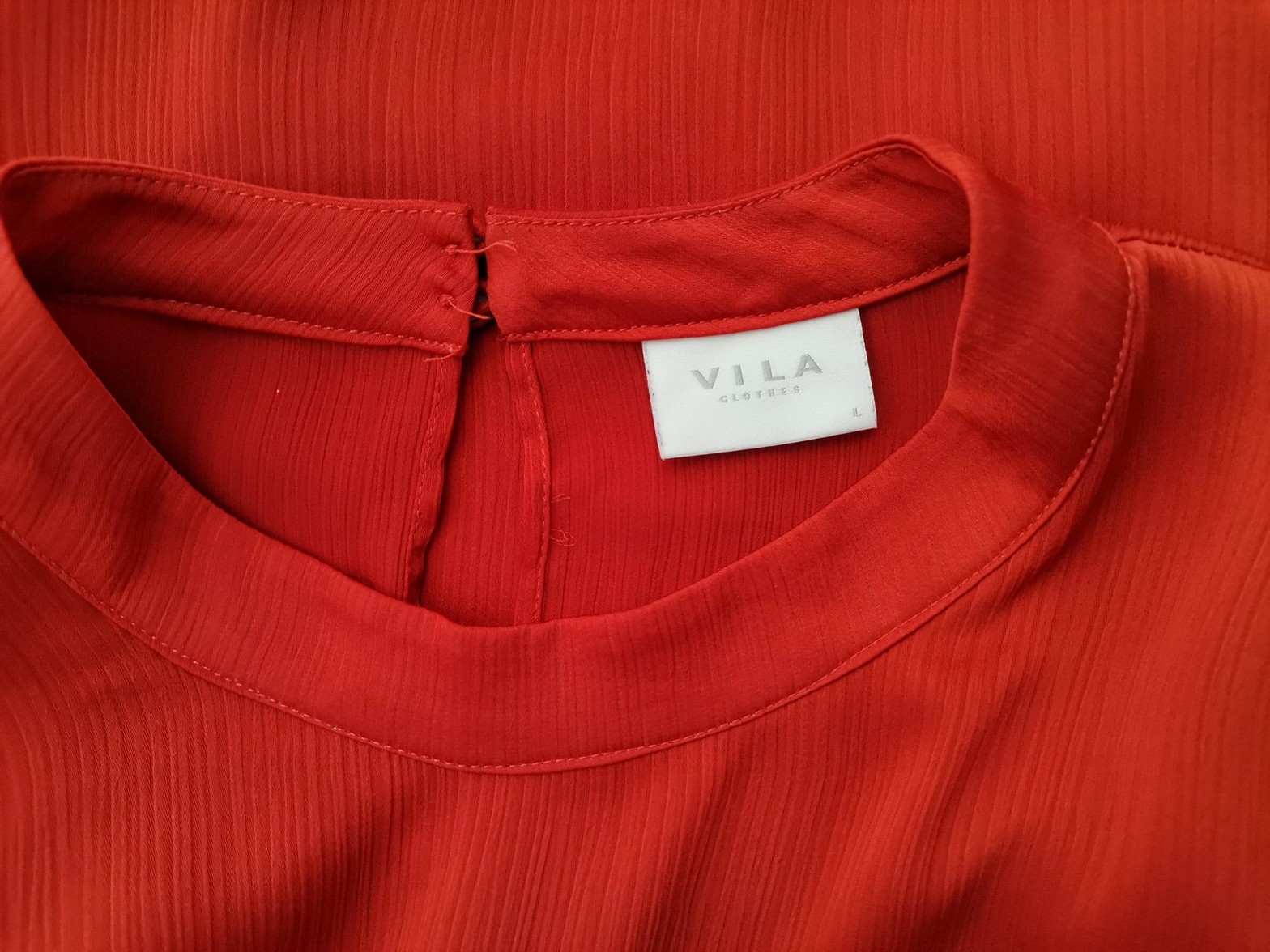 Vila Stl L Färg Orange Mock turtle Blus ärm 3/4