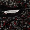 Zara Stl M Färg Svart Mock turtle Blus Långärmad