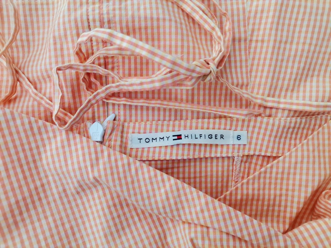 Tommy hilfiger Stl 6 (34) Färg Orange Rutigt Hjärtformad Blus Ärmlös Material Bomull