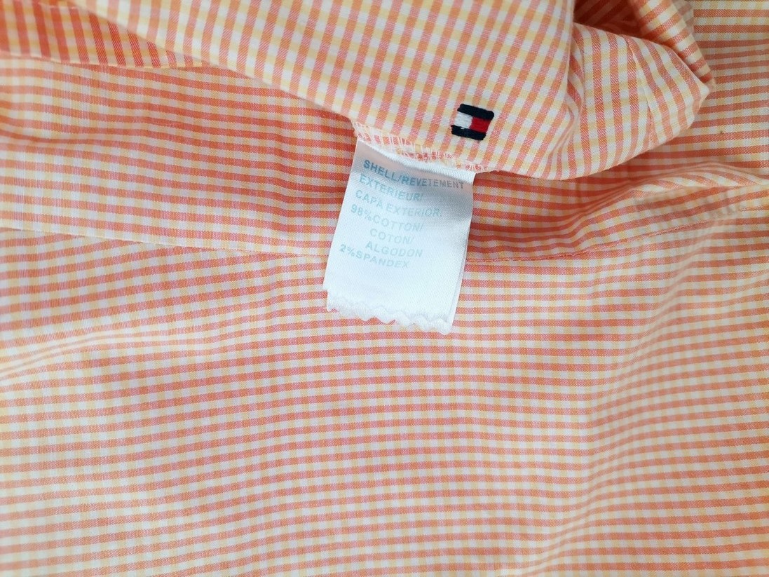 Tommy hilfiger Stl 6 (34) Färg Orange Rutigt Hjärtformad Blus Ärmlös Material Bomull