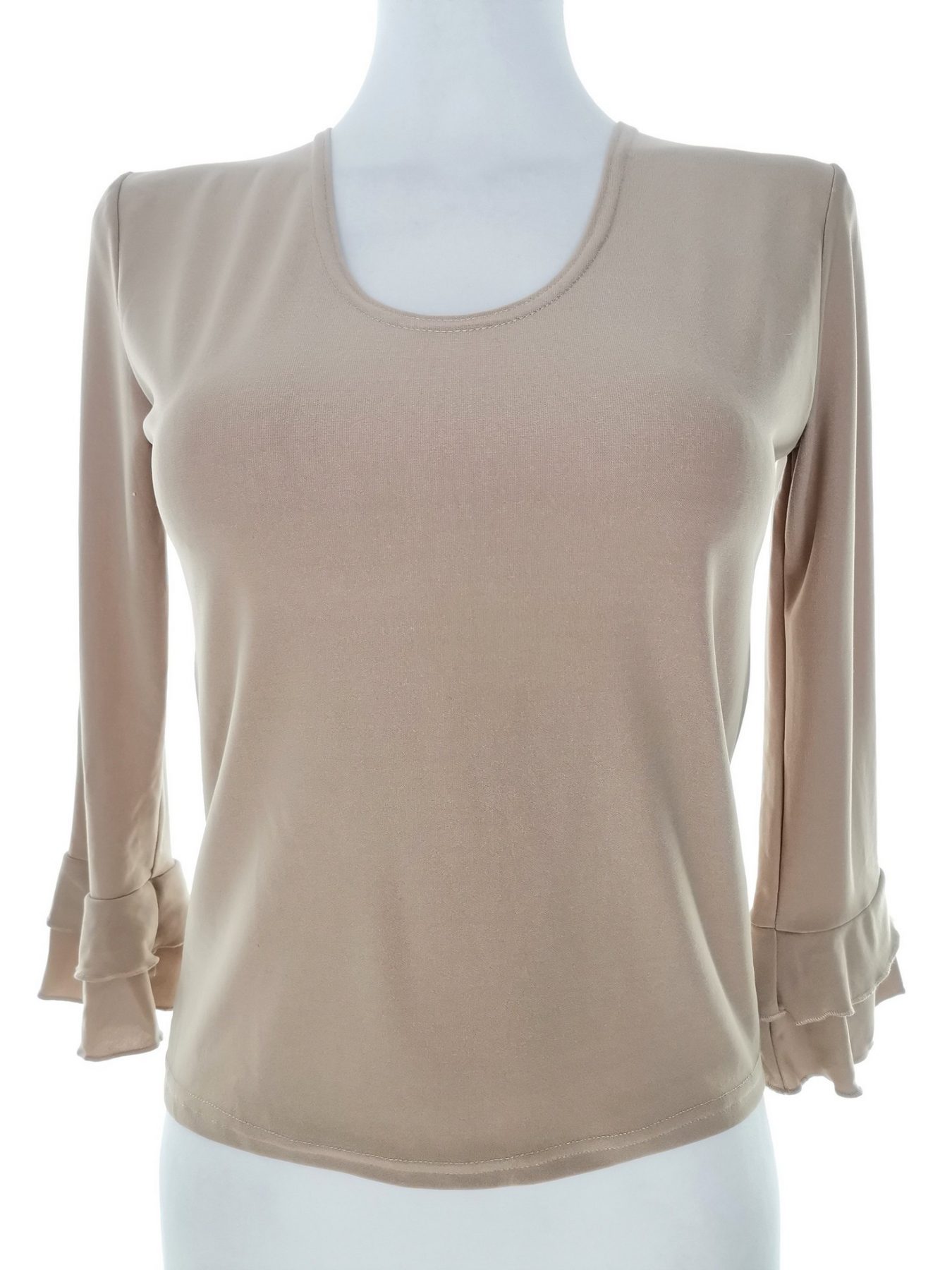 Naomi Paris Stl 34/36 Färg Beige Rund urringning Blus ärm 3/4