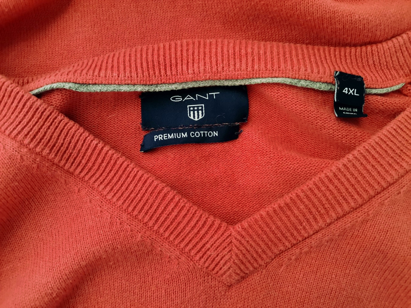 Gant Stl 4XL Färg Orange Herr Tröja Långärmad Material Bomull 100%