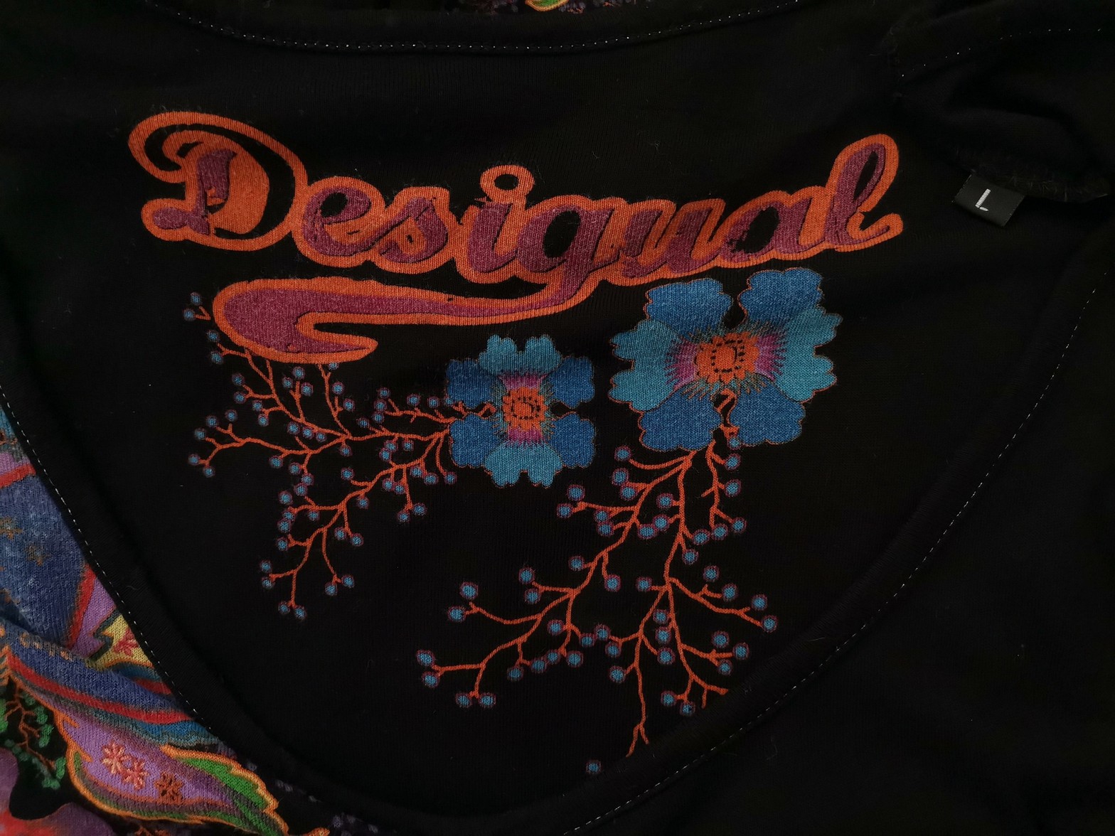 DESIGUAL Stl L Färg Svart Rund urringning Stickad Klänning Kortärmad Midi