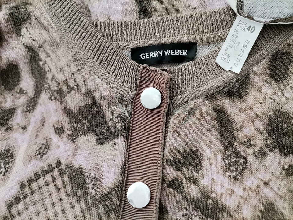 Gerry weber Stl 40 Färg Grå V-ringning Lång knäppt kofta ärm 3/4 Material Viskos Finstickat