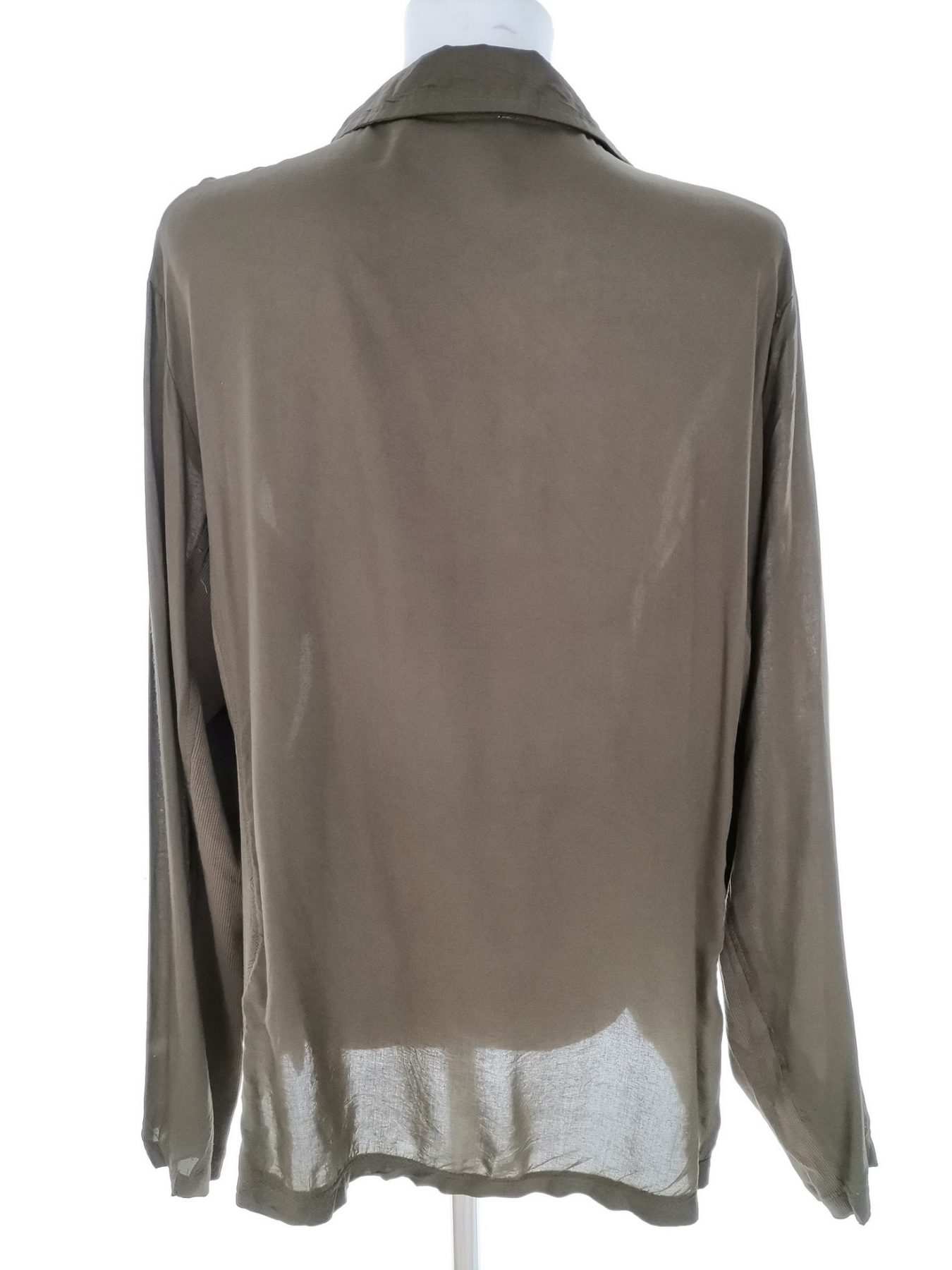 Cream Stl 44 Färg Khaki Krage Popover Blus Knappar Långärmad Material Viskos 100%