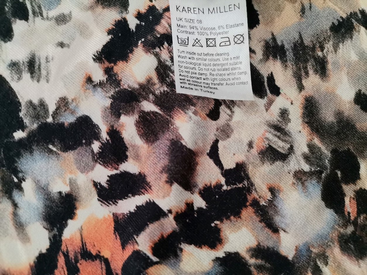 Karen MILLEN Stl 8 (36) Färg Grå Djurtryck Mock turtle Blus Långärmad Material Viskos