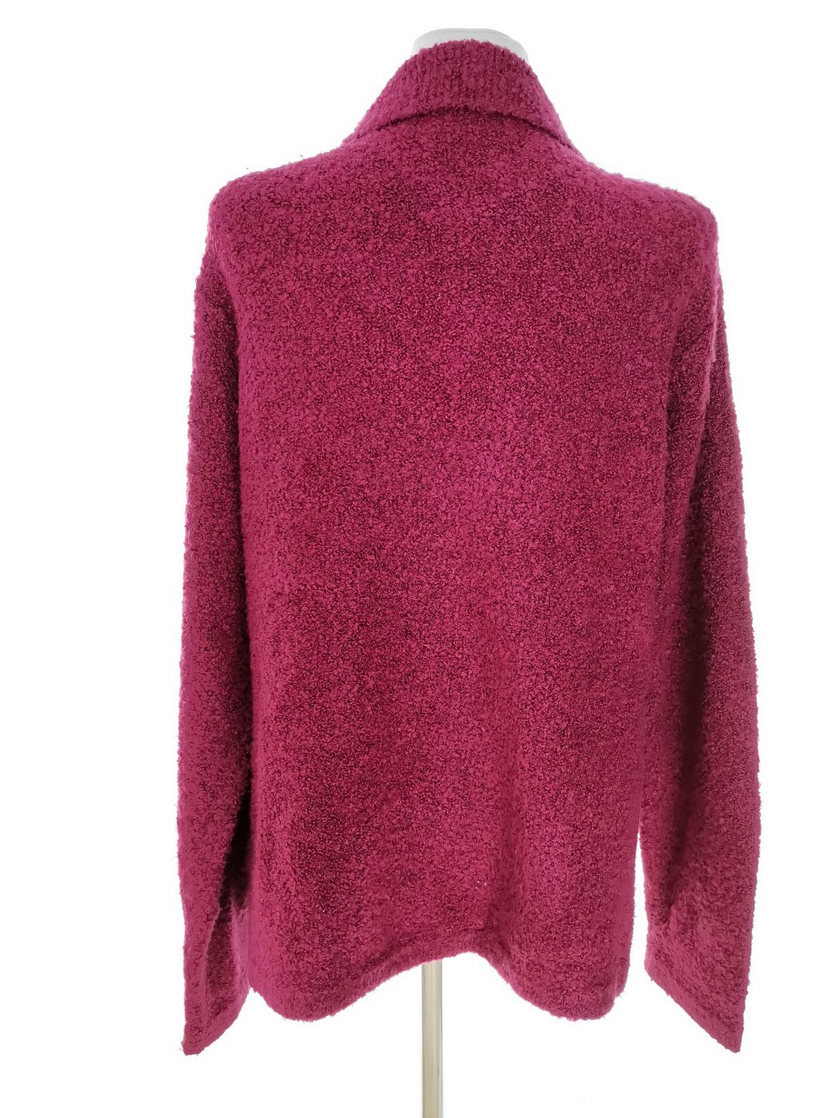 Ewm Stl 50/52 Färg Fuchsia Krage Lång knäppt kofta Långärmad Finstickat