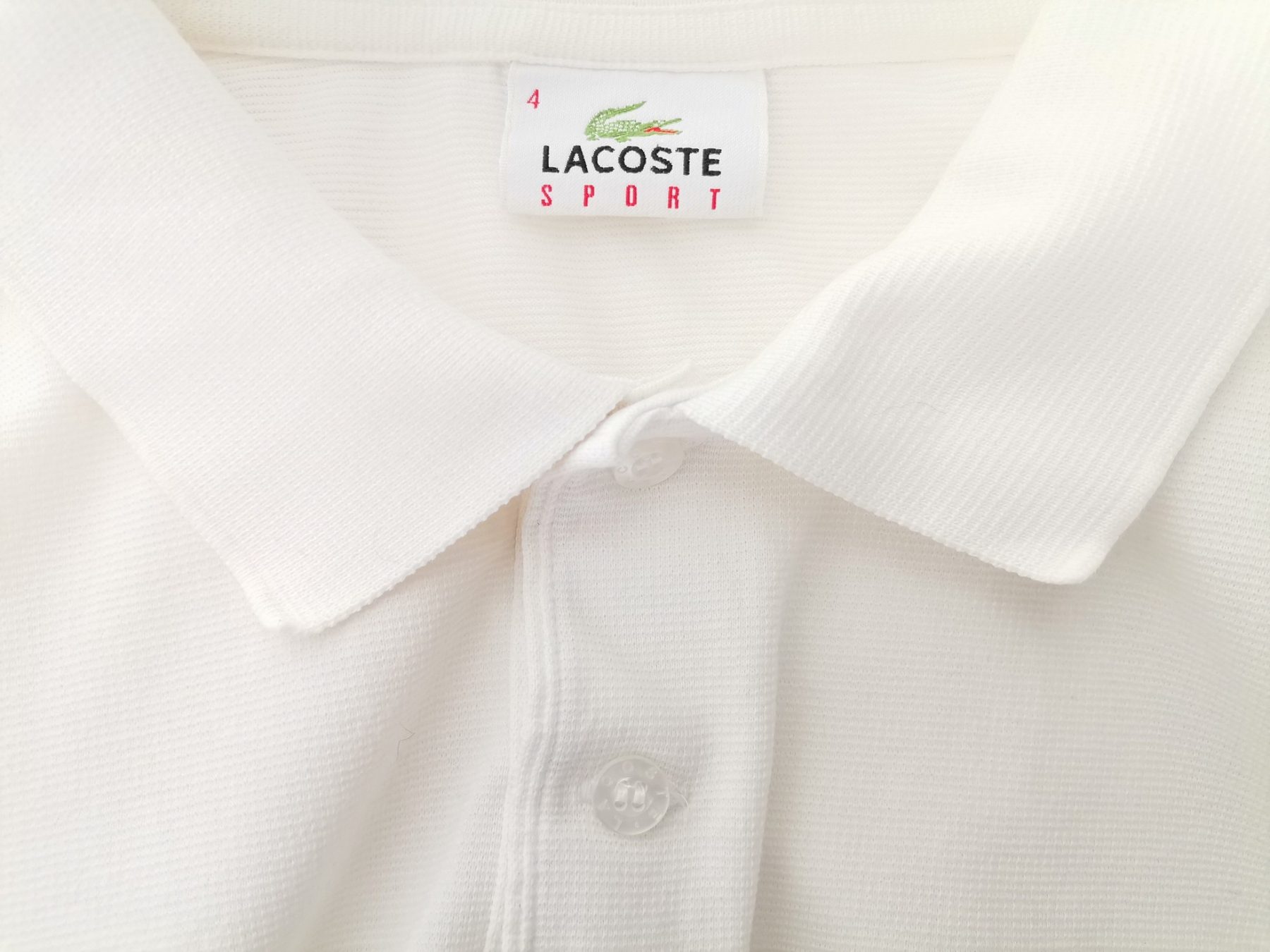 Lacoste Stl 4 (XL) Färg Vit Krage Herr Polo Kortärmad Material Bomull 100%