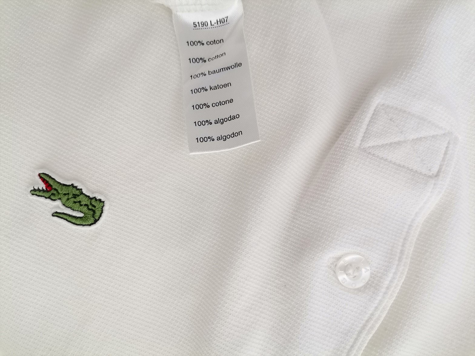 Lacoste Stl 4 (XL) Färg Vit Krage Herr Polo Kortärmad Material Bomull 100%