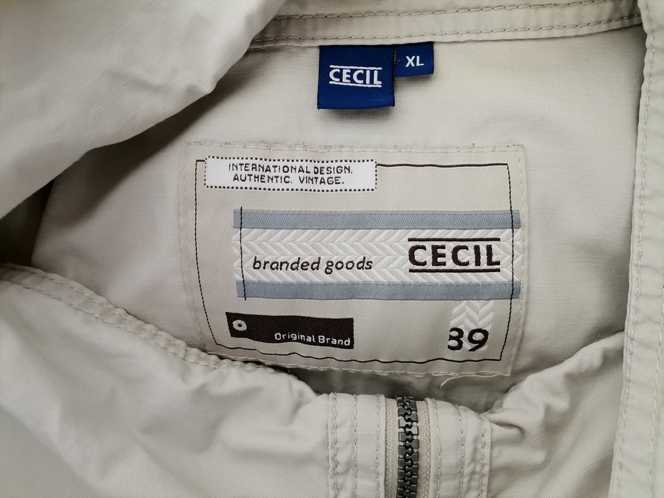 Cecil Stl XL Färg Elfenben Hög hals Tunika med dragkedja Kortärmad Material Bomull 100%