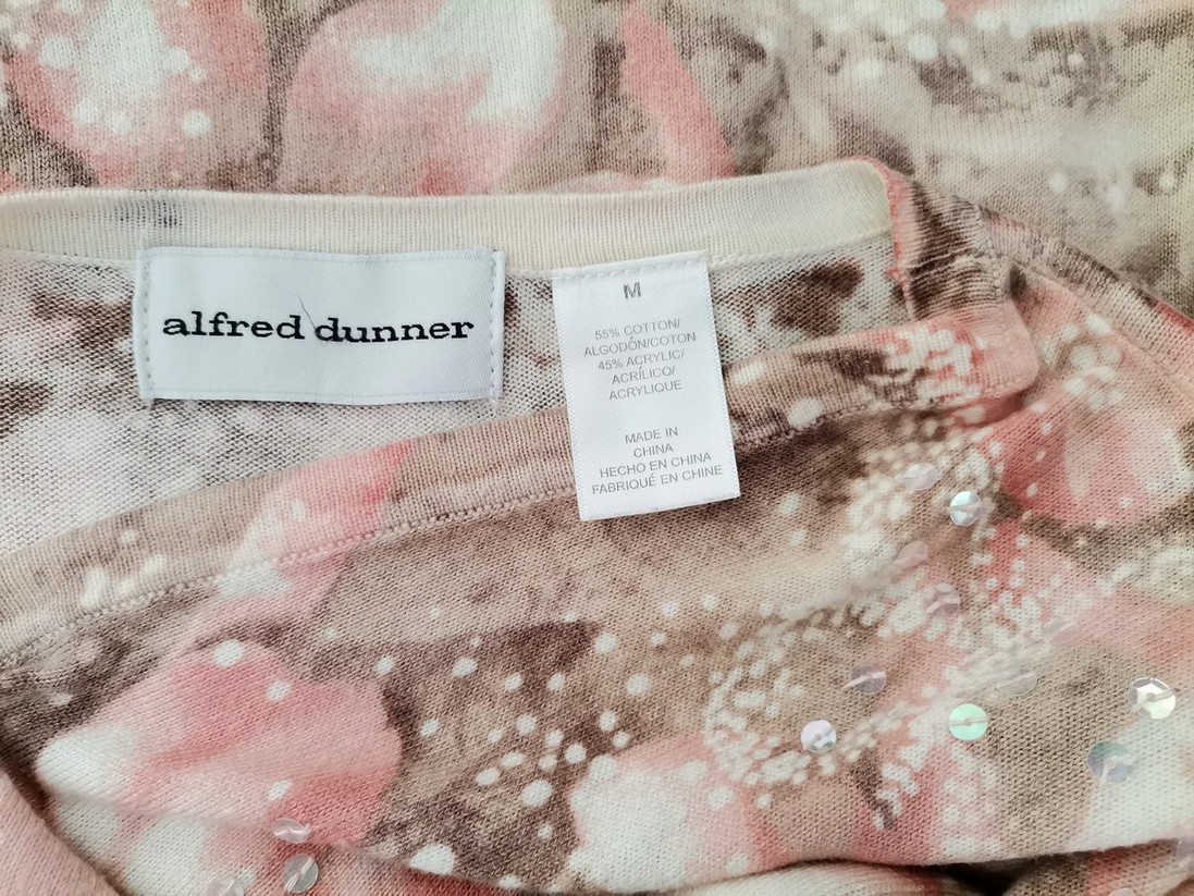 Alfred Dunner Stl M Färg Beige Rund hals Tröja Långärmad Material Bomull Finstickat