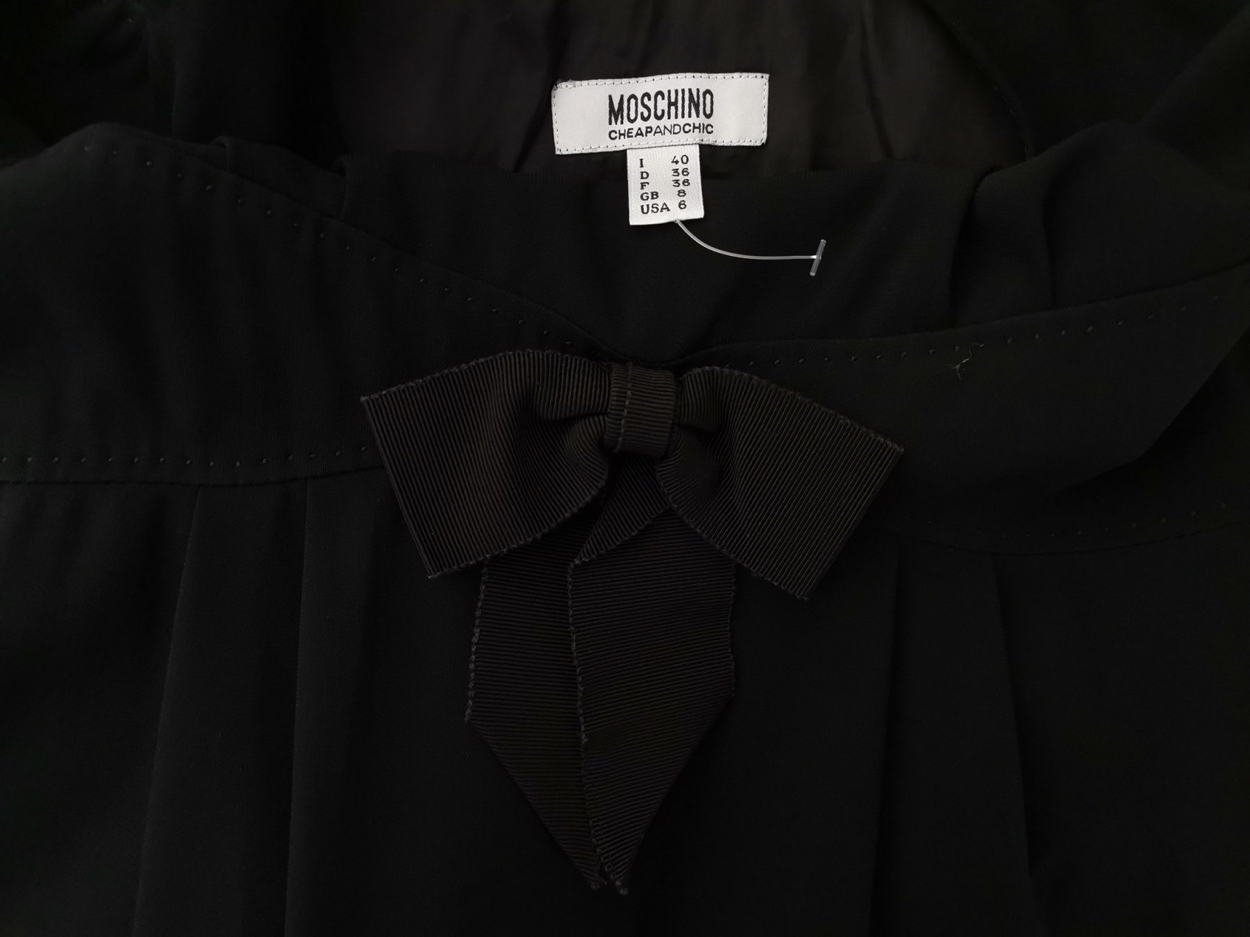 Moschino Stl 36 Färg Svart Kvadratisk urringning Raka Klänningen Ärmlös Midi