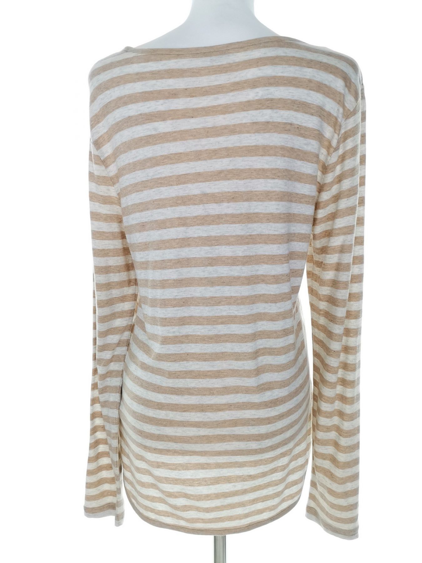 Sandwich Stl M Färg Beige Ränder Rund urringning Tunika blus Långärmad Material Viskos