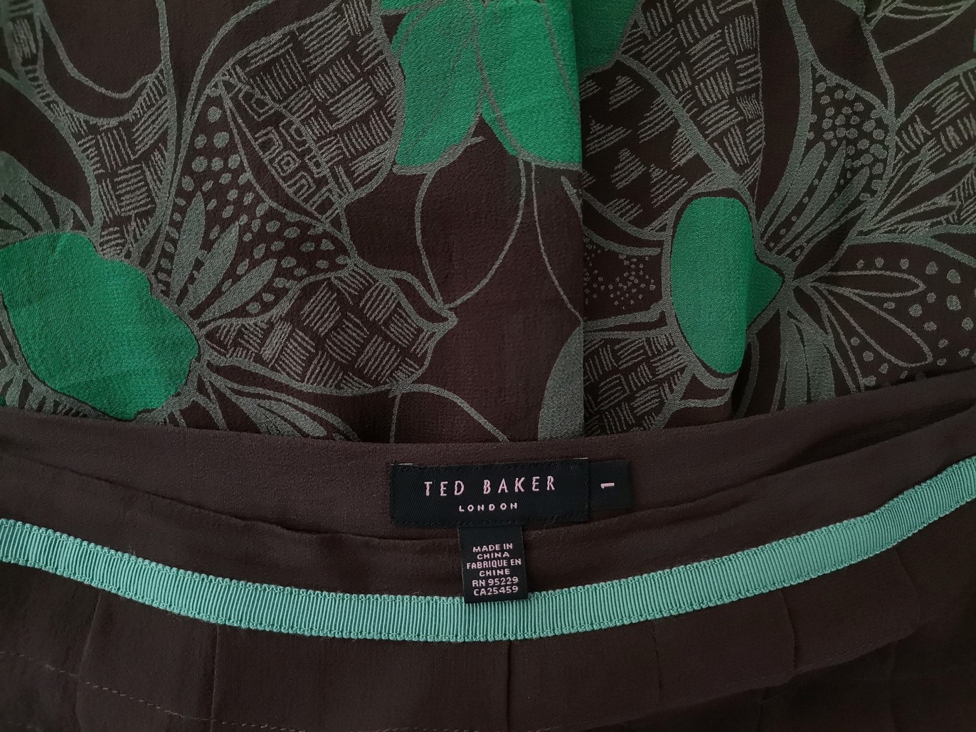 Ted Baker Stl 1 (36) Färg Brun A-linjekjol Knälängd Material Siden 100%