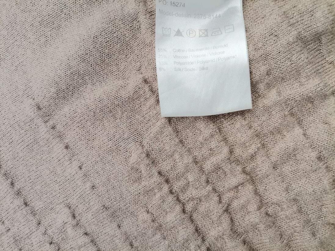 Jensen Stl L Färg Beige Draperad Stickad Klänning Långärmad Midi Material Bomull