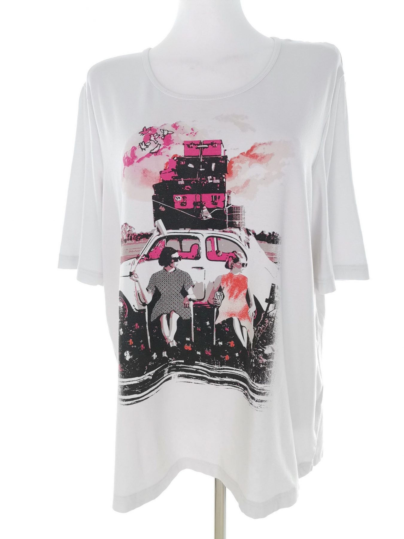 Gerry weber Stl 50/52 Färg Vit Rund urringning T-shirt Kortärmad