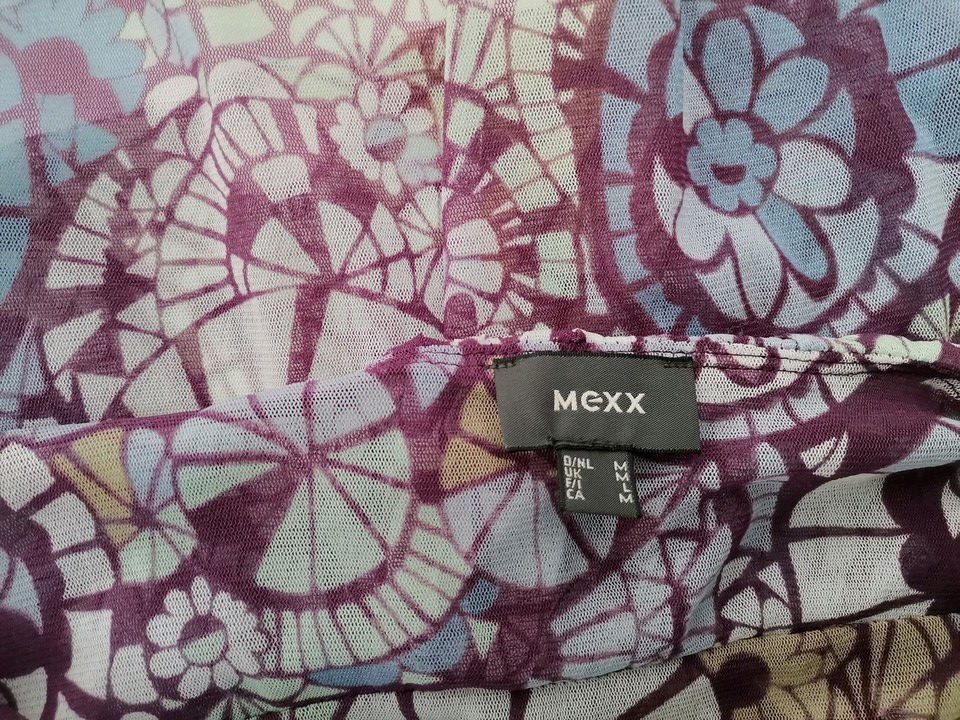 Mexx Stl M Färg Lila Kvadratisk urringning Peplum Blus Ärmlös