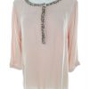 Vero moda Stl L Färg Pudrig Rosa Rund urringning Popover Blus Knappar ärm 3/4 Material Viskos 100%