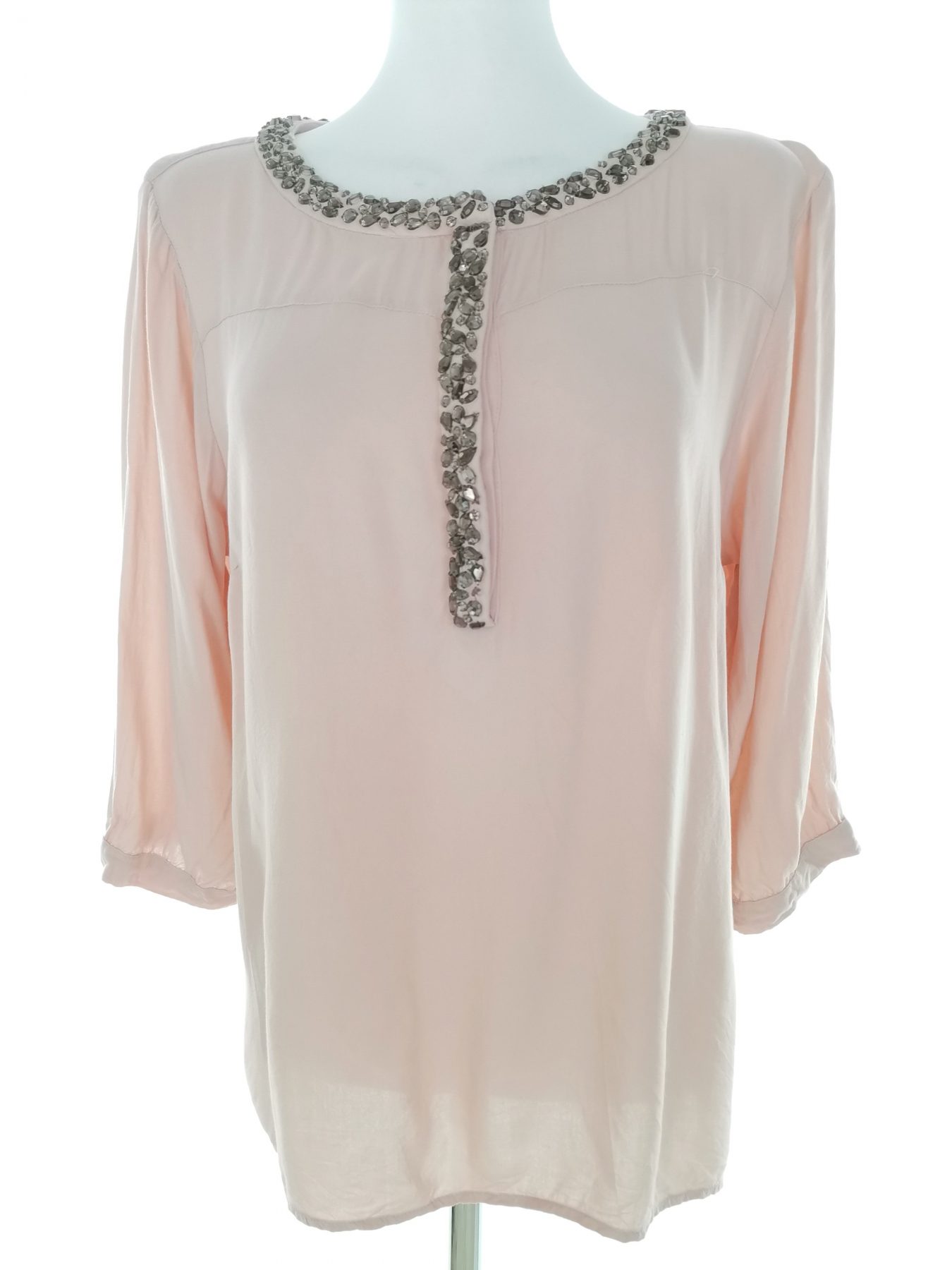 Vero moda Stl L Färg Pudrig Rosa Rund urringning Popover Blus Knappar ärm 3/4 Material Viskos 100%