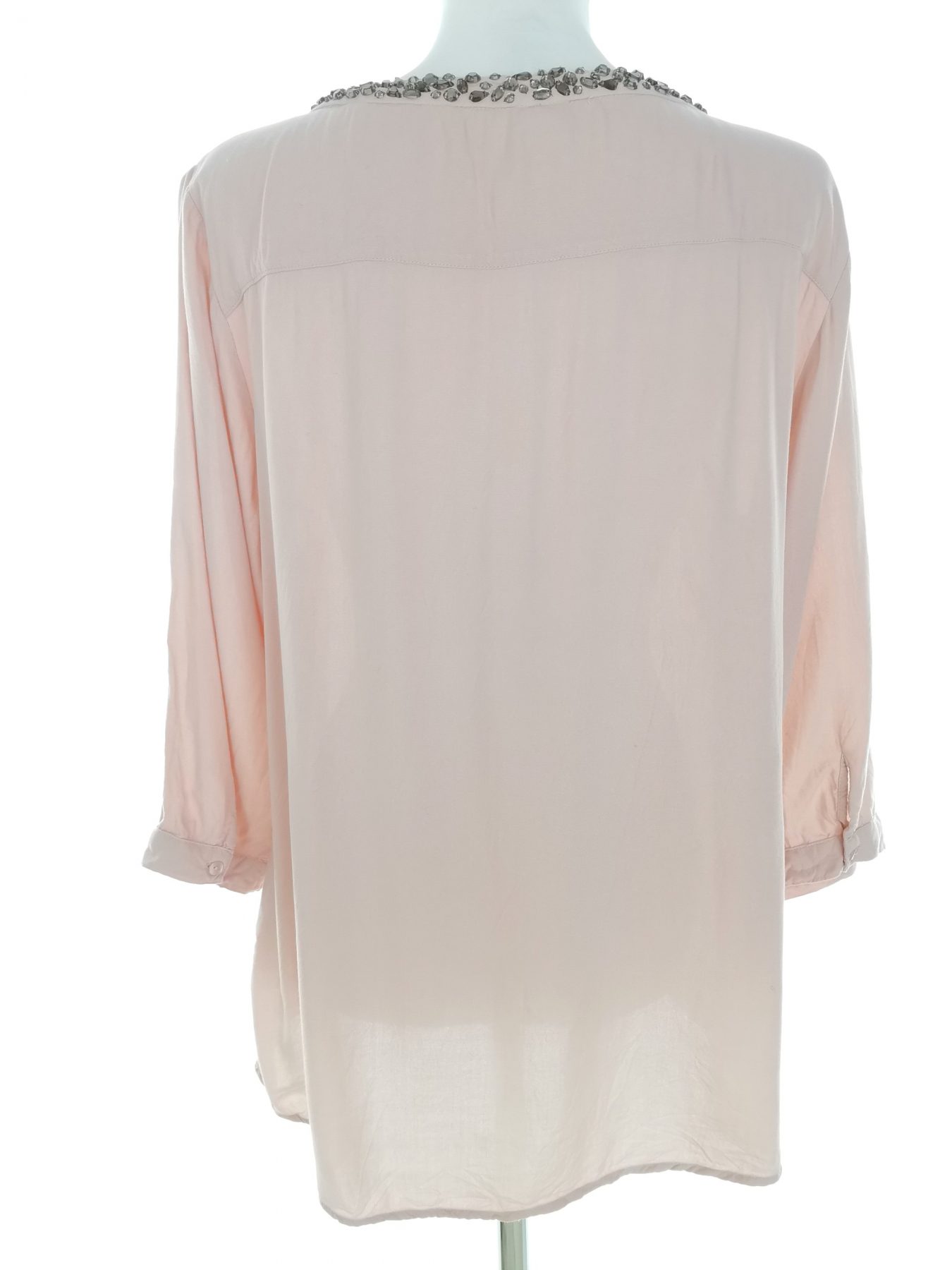 Vero moda Stl L Färg Pudrig Rosa Rund urringning Popover Blus Knappar ärm 3/4 Material Viskos 100%