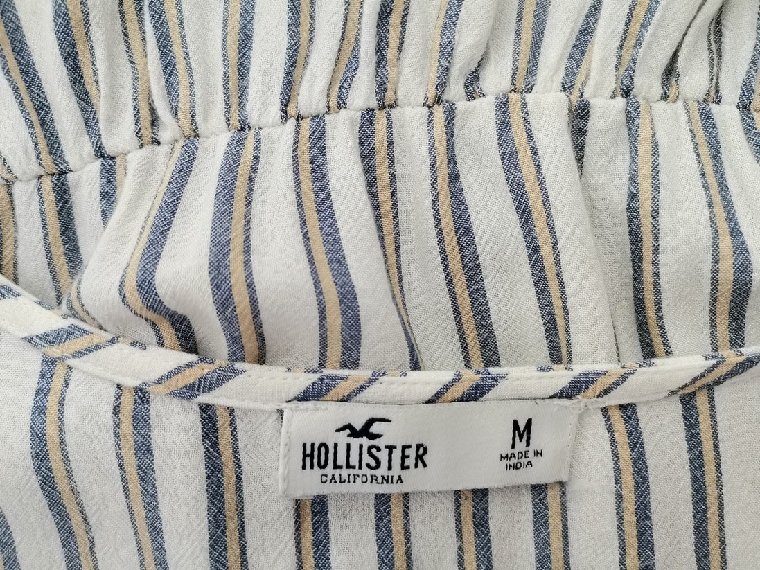 Hollister Stl M Färg Vit Ränder V-ringning Blus Kortärmad Material Viskos 100%