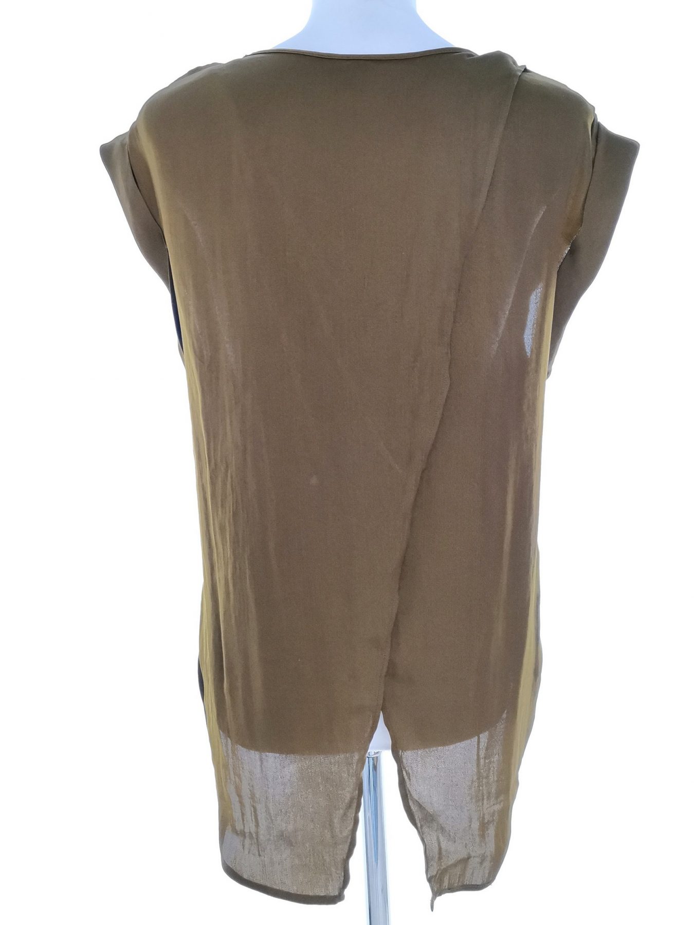 Lindex Stl S Färg Khaki Rund urringning Blus Kortärmad