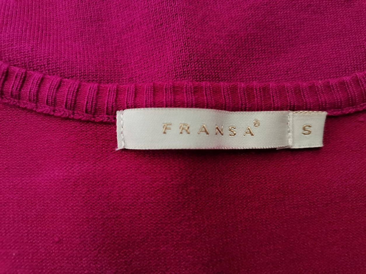 Fransa Stl S Färg Fuchsia V-ringning Knuten kofta ärm 3/4 Material Viskos Finstickat