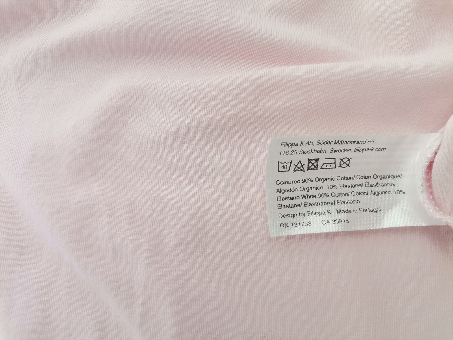 Filippa k Stl S Färg Rosa Rund urringning T-shirt Kortärmad Material Ekologisk bomull